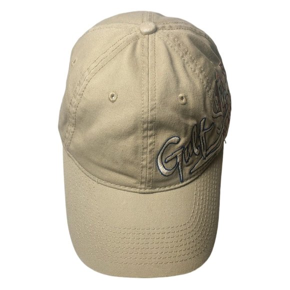 Surf Style Gulf Shore Alabama Beige Logo Strapback Hat,Cap OSFM - Picture 3 of 6